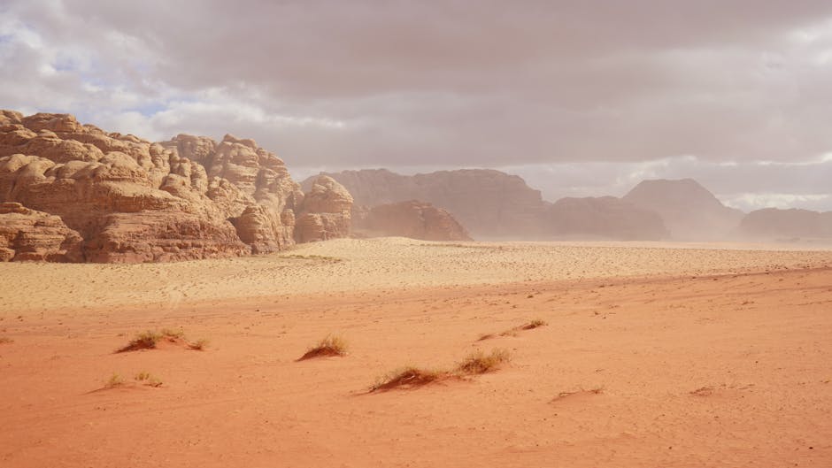 Paysage désertique Jordanie — couverture réseau 4G Zain